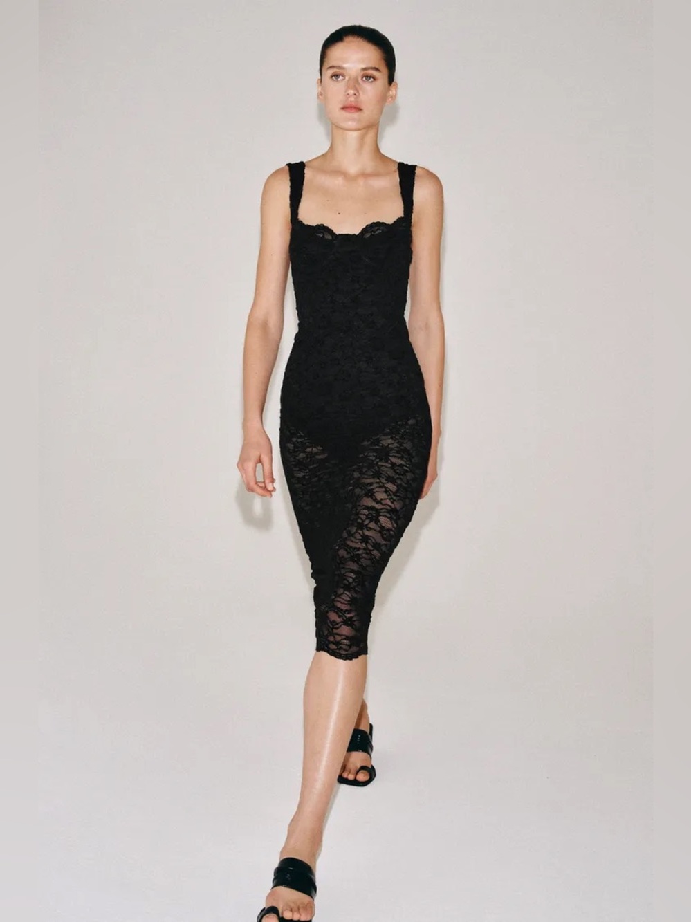 ZARA LACE MIDI DRESS